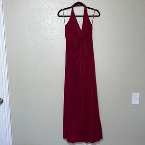 Long Red Gown with Slit